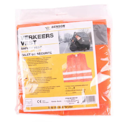 Benson reflecterend veiligheidsvest met fluorescerende kleur en reflecterende strepen