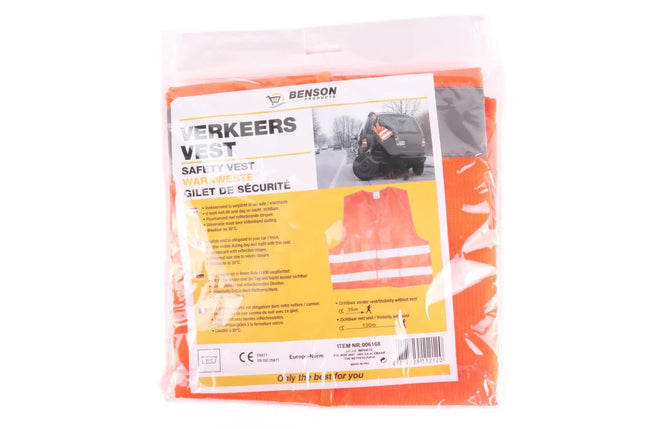Benson reflecterend veiligheidsvest met fluorescerende kleur en reflecterende strepen