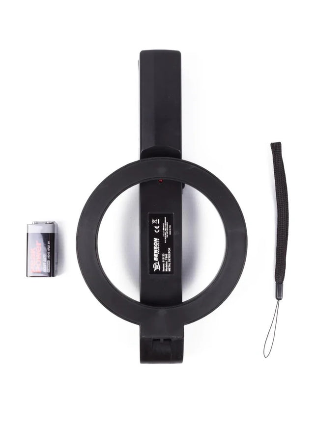 Benson draagbare metaaldetector 39 cm handscanner met LED-indicator en geluidsalarm