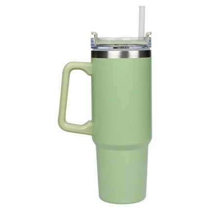 Benson thermosbeker van 900 ml met transparante deksel en herbruikbaar rietje