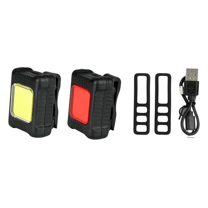 Benson oplaadbare fietslampen set met USB-C voorlicht en achterlicht voor optimale zichtbaarheid