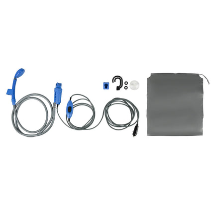 Benson mobiele doucheset 12V met waterpomp, douchekop, slang en opbergtas voor camping en outdoor