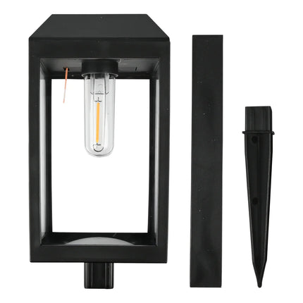 Benson solar tuinlampen filament 2-delige set met warm wit LED-licht voor tuin en terras