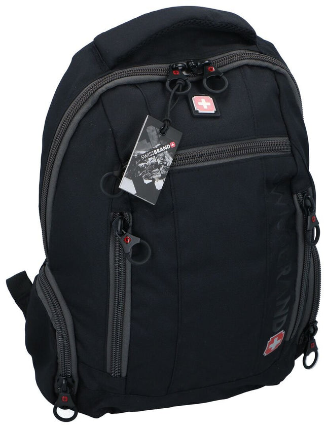 SWISSBRAND rugzak 37x41 cm zwarte rugtas voor dagelijks gebruik