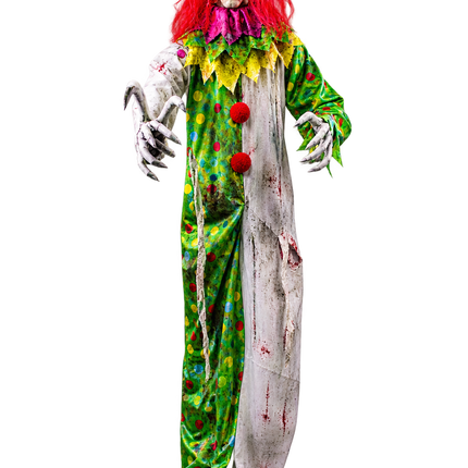 Halloween Horrorclown 170 cm - Inclusief 2 LED-spooklichtkettingen van 165 cm