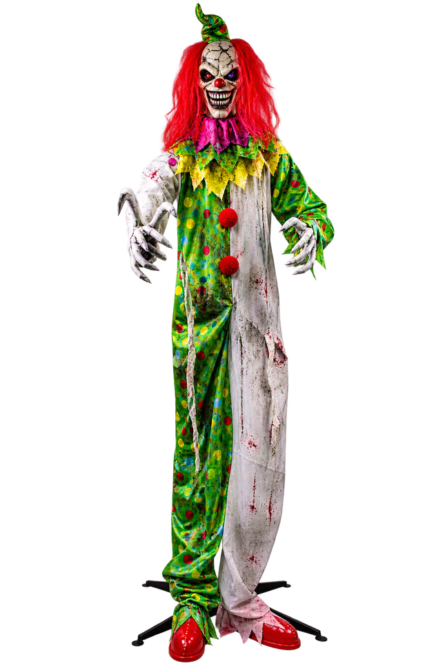 Halloween Horrorclown 170 cm - Inclusief 2 LED-spooklichtkettingen van 165 cm