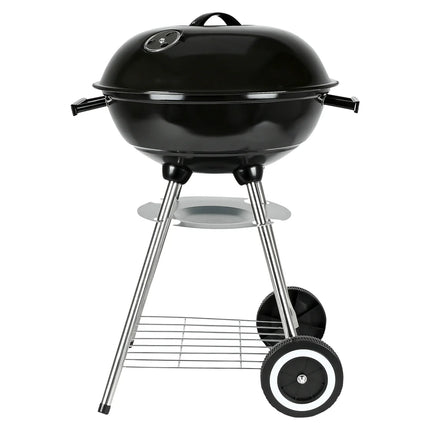 Benson houtskool BBQ bol van 44 cm met deksel, grillrooster en wielen voor tuin en terras