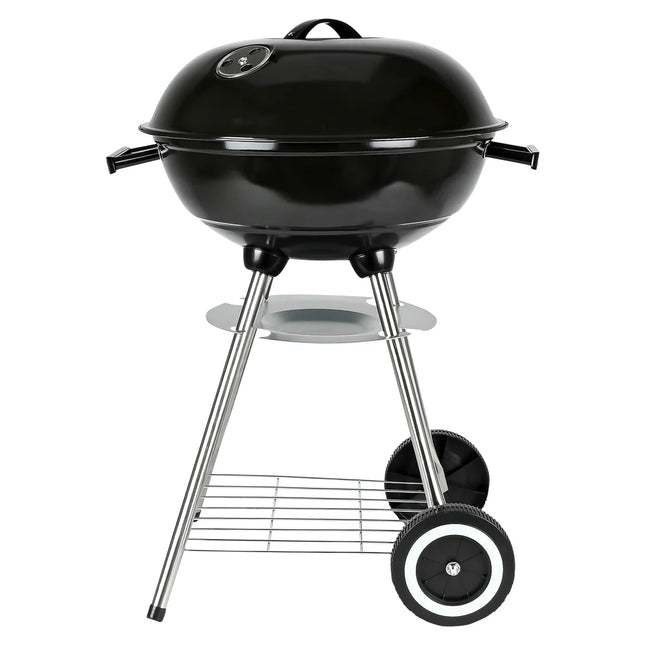 Benson houtskool BBQ bol van 44 cm met deksel, grillrooster en wielen voor tuin en terras