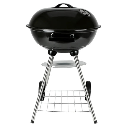 Benson houtskool BBQ bol van 44 cm met deksel, grillrooster en wielen voor tuin en terras