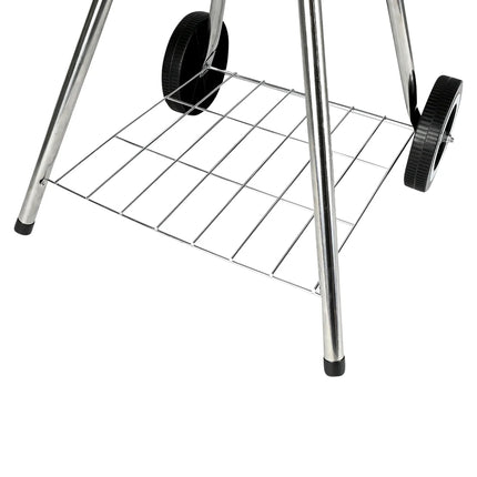 Benson houtskool BBQ bol van 44 cm met deksel, grillrooster en wielen voor tuin en terras