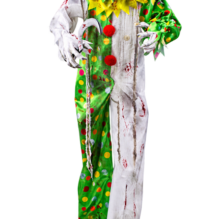 Halloween Horrorclown 170 cm - Inclusief 2 LED-spooklichtkettingen van 165 cm