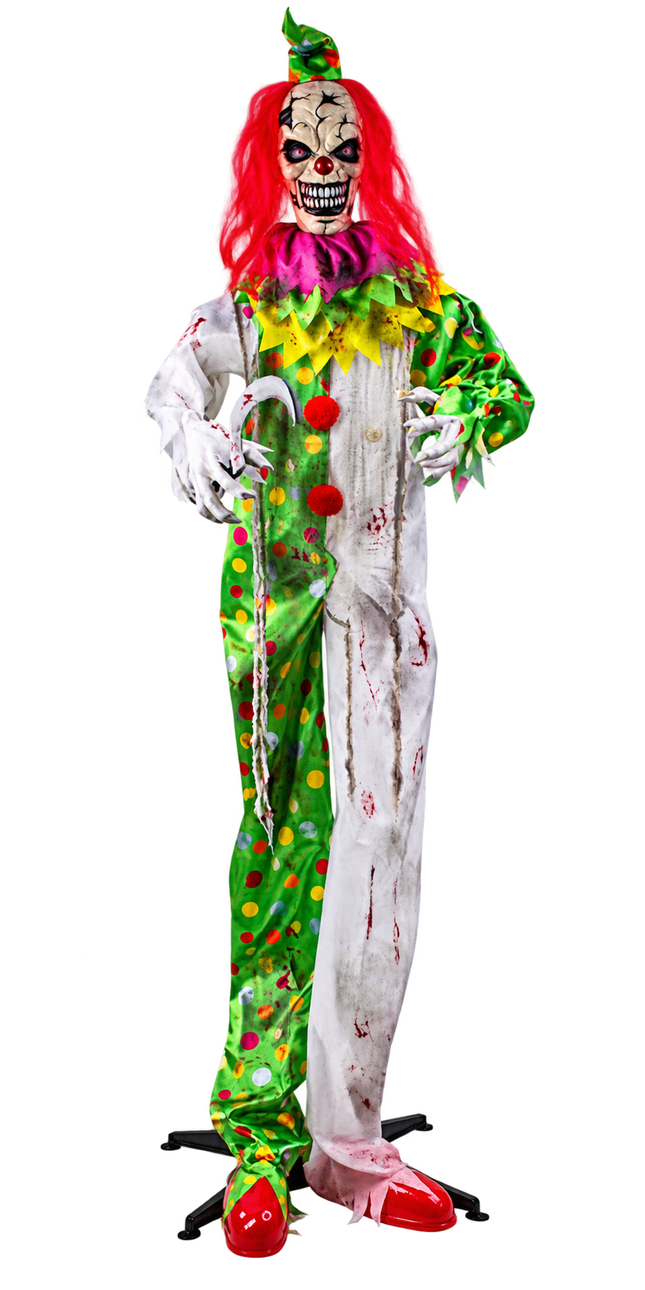 Halloween Horrorclown 170 cm - Inclusief 2 LED-spooklichtkettingen van 165 cm